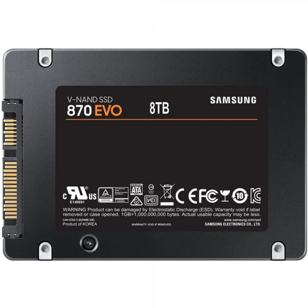 Твердотельный накопитель SSD 2.5" 8TB Samsung 870 EVO Client SSD MZ-77E8T0BW SATA 6Gb/s, 560/530, 3D NAND TLC,