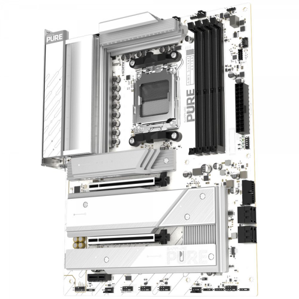 Материнская плата Sapphire PURE X870A X870, AM5, 4*DDR5, 2*PCIEx16, 1*PCIEx1, 3M.2, 1*TypeC, 2*USB3.2Gen2, 5*USB3.2Gen1, 4*USB2.0, 4*SATA3.0, 1*5G, DP, HDMI, 1*Type-C(DP), ATX, RTL