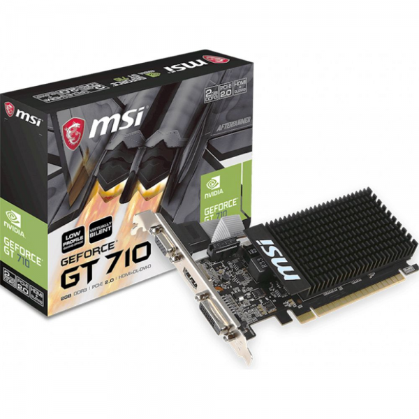 Видеокарта MSI GT710 2GB GDDR3 64bit VGA DVI HDMI PASSIVE LP RTL {20} (448233)