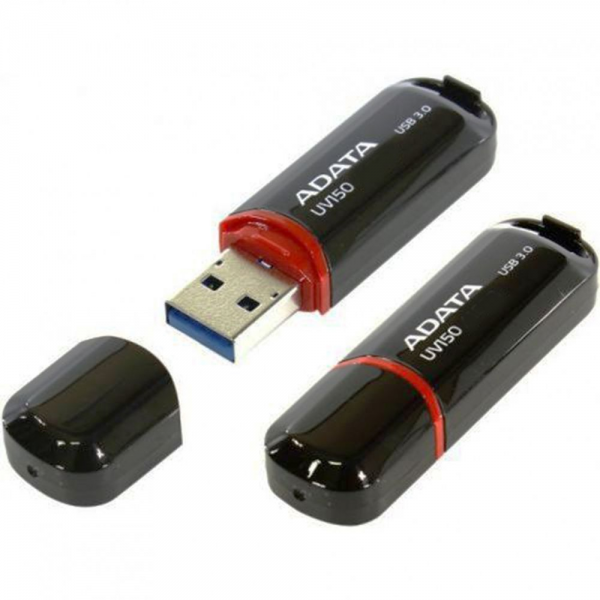 USB накопитель ADATA DashDrive UV150 AUV150-128G-RBK USB 3.0, 128GB R35/W10, Black, Retail {20} (796320)