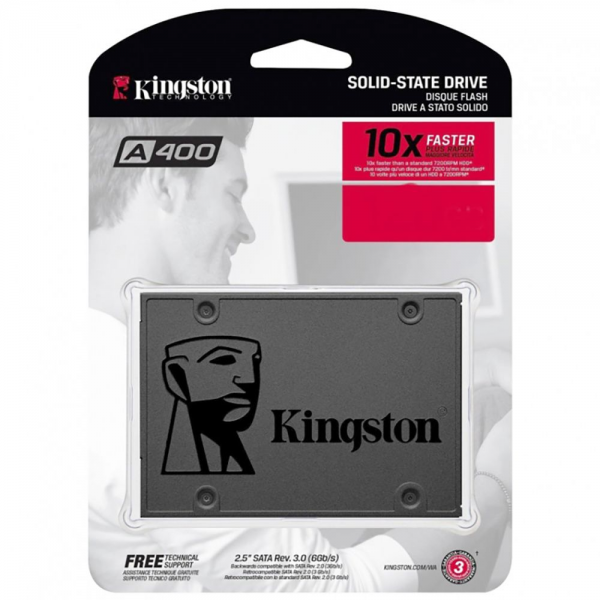 Твердотельный накопитель SSD Kingston A400 SA400S37/480G 480GB 2.5" Client SATA 6Gb/s, 500/450, MTBF 1M, TLC, 160TBW, RTL (263442)