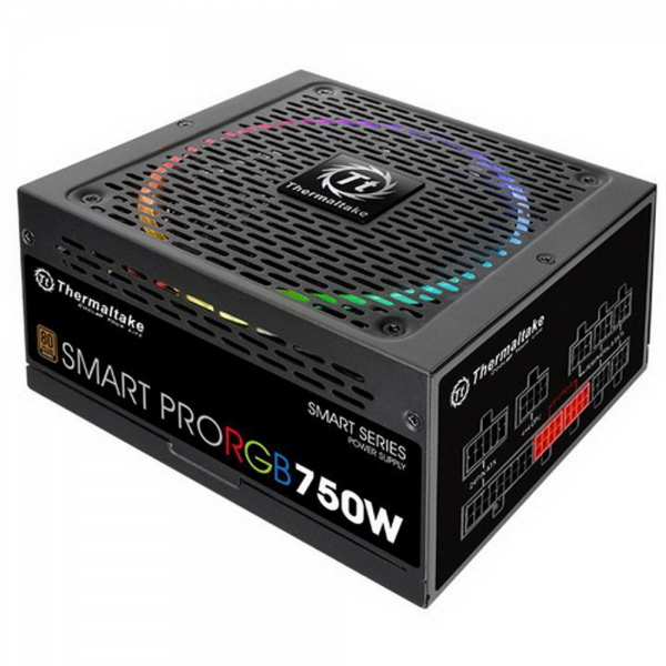 Блок питания Thermaltake Smart Pro RGB 750 SPR-750AH3FSB-R (PS-SPR-0750FPCBEU-R) 750W, 80 Plus Bronze, полностью модульный