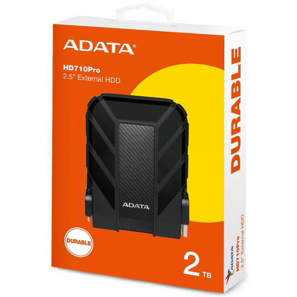 Жесткий диск внешний ADATA HD710 Pro AHD710P-2TU31-CBK 2TB 2.5" USB 3.1, IP68, Shock Sensor, Black, Retail (460424)