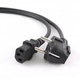 Кабель питания Cablexpert PC-186-VDE-3M, 3м, Schuko- C13, VDE, 10А, Сечение провода: 0,75 мм2, черный, с заземлением {75} (037853)