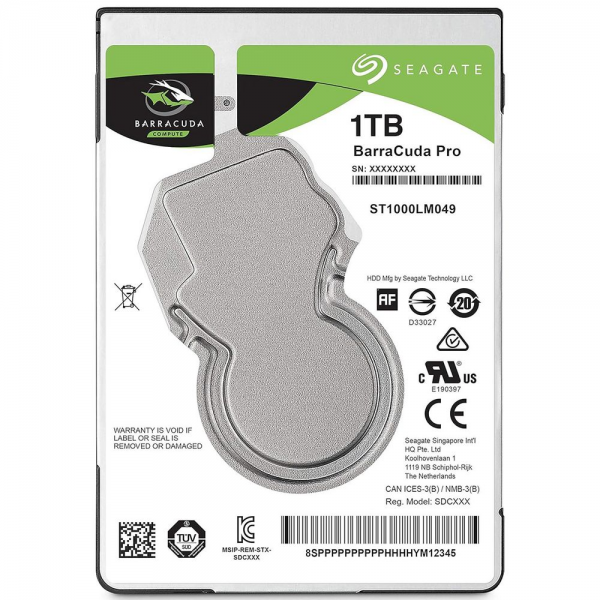 Жесткий диск Seagate BarraCuda Pro ST1000LM049 1TB 2.5" SATA 6Gb/s,7200rpm,128MB, Bulk (101698)