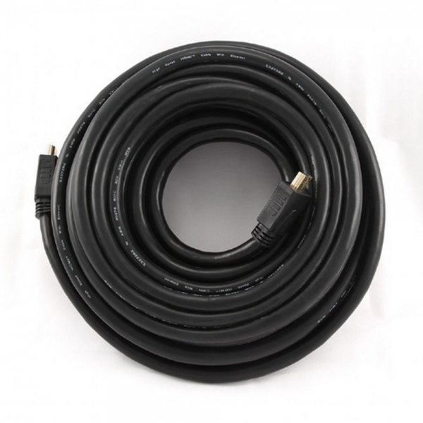 Кабель HDMI Cablexpert CC-HDMI4-20M, 20м, v1.4, 19M/19M, черный, позол.разъемы, экран, пакет