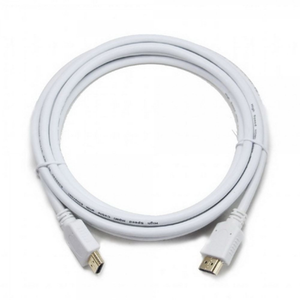 Кабель HDMI Cablexpert CC-HDMI4-W-10, 3м, v1.4, 19M/19M, белый, позол.разъемы, экран, пакет