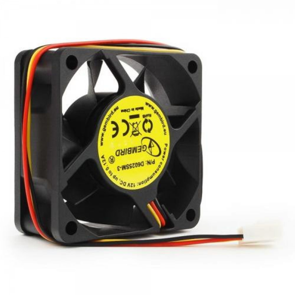 Вентилятор в корпус Gembird D6025SM-3 60x60x25, втулка, 3 pin, провод 25 см , OEM {100}