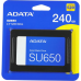 Твердотельный накопитель SSD ADATA SU650 ASU650SS-240GT-R 240GB 2.5" Client SATA 6Gb/s, 520/450, IOPS 40/75K, MTBF 2M, 3D NAND, DRAM less, 140TBW, 0,53DWPD, RTL (461162)
