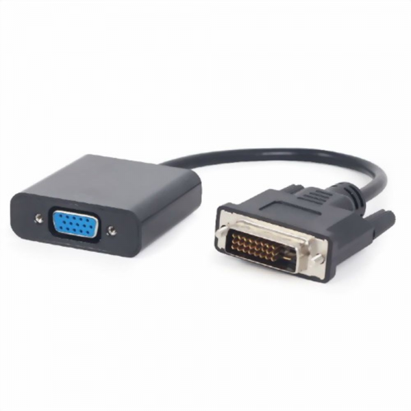Переходник Cablexpert DVI-D-VGA A-DVID-VGAF-01, 25M/15F, длина кабеля 0,2м, черный, пакет (096454)