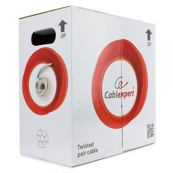 Кабель Cablexpert UPC-5040E-SOL, UTP5e, 4 пары, 0.40 мм, CCA, однож., 305 м, серый {2} (208046)