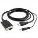 Кабель Cablexpert HDMI-VGA A-03-6, 19M/15M + 3.5Jack, 1.8м, черный, позол.разъемы, пакет A-HDMI-VGA-03-6 (098021)