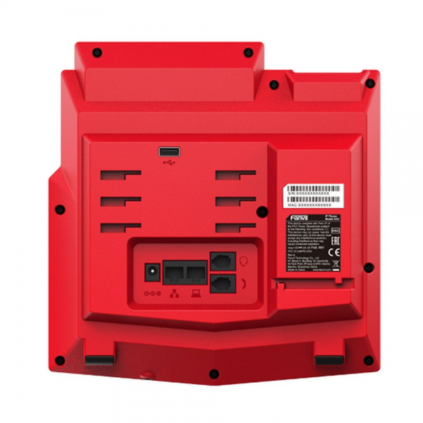 Телефон IP Fanvil X5U-R 16 линий, цветной экран 3.5" + доп. цветной экран 2.4", HD, Opus, 10/100/1000 Мбит/с, USB, Bluetooth, PoE, Красный