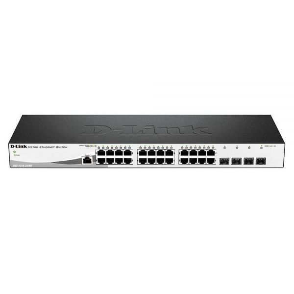 Коммутатор D-Link DGS-1210-28/ME/A2B Управляемый коммутатор 2 уровня с 24 портами 10/100/1000Base-T и 4 портами 1000Base-X SFP, RTL {5} (427121) (455131)