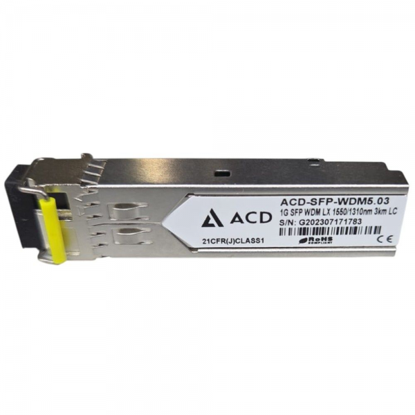 Трансивер ACD ACD-SFP-WDM5.03 SFP, WDM, DDM, 1.25Gbps, LC, sm, 3 km, TX/RX=1550/1310nm (функционально совместим с 330T/3KM/A1A, другой разъем)