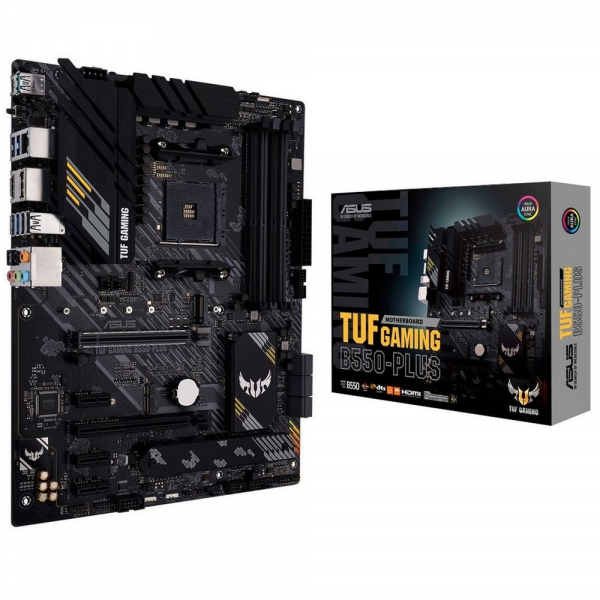 Материнская плата ASUS TUF GAMING B550-PLUS AM4 ATX 4хDDR4 2хPCIEx16 3хPCIEx1 2xM.2 USB-C DP HDMI 2.5GLAN {5} (749435)
