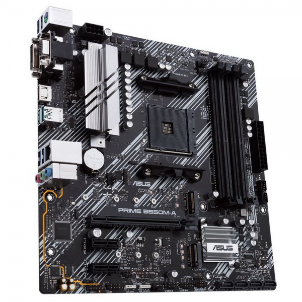 Материнская плата ASUS PRIME B550M-A AM4 mATX 4xDDR4 PCIEx16 2xPCIEx1 2xM.2 HDMI DVI VGA GLAN {10}