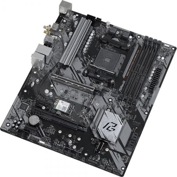 Материнская плата ASRock B550 PHANTOM GAMING 4/AC, Socket AM4, AMD B550, 4xDDR4-3200, HDMI, 2xPCI-Ex16, 2xPCI-Ex1, 6xSATA3(RAID 0/1/10), 2xM.2, 8 Ch Audio, 1xGLan, WiFi, (0+4)xUSB2.0, (6+2)xUSB3.2, 1xPS/2, ATX, RTL, {10} (931512)