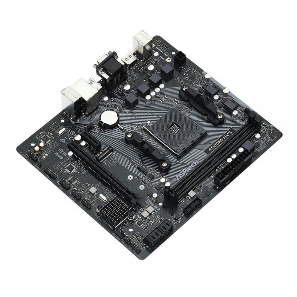 Материнская плата ASRock A520M-HVS, Socket AM4, AMD A520, 2xDDR4-3200, D-SUB+HDMI, 1xPCI-Ex16, 1xPCI-Ex1, 4xSATA3(RAID 0/1/10), 1xM.2, 8 Ch Audio, GLan, (2+4)xUSB2.0, (4+2)xUSB3.2, 1xPS/2, mATX, RTL {20}
