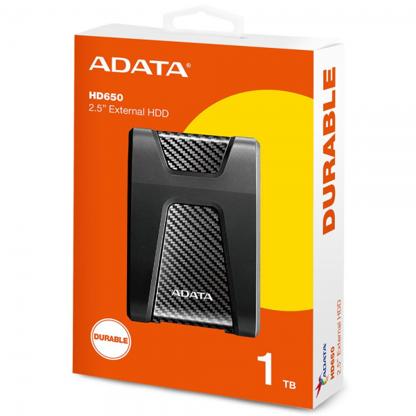 Жесткий диск внешний ADATA HD650 AHD650-1TU31-CBK 1TB 2.5" USB 3.1, LED indicator, Black, RTL (799154)