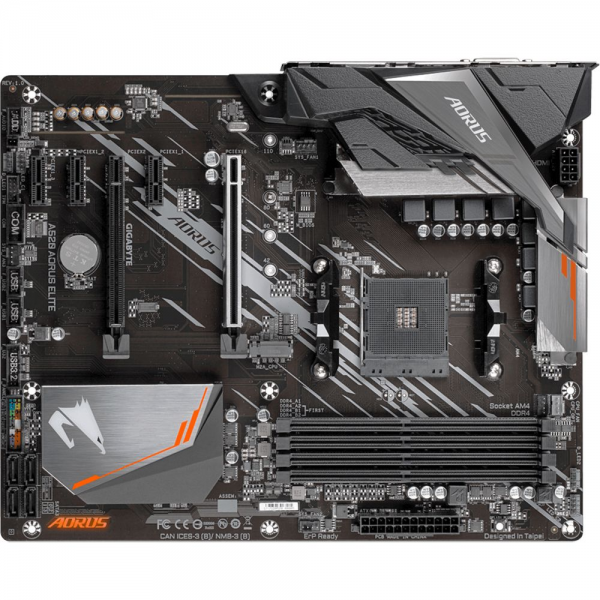 Материнская плата Gigabyte A520 AORUS ELITE, Socket AM4, AMD A520, 4xDDR4-3200, DVI-D+HDMI, 2xPCI-Ex16, 3xPCI-Ex1, 4xSATA3(RAID 0/1/10), 1xM.2, 8 Ch Audio, GLan, (4+4)xUSB2.0, (4+2)xUSB3.2, 1xPS/2, ATX, RTL {8} (809812)