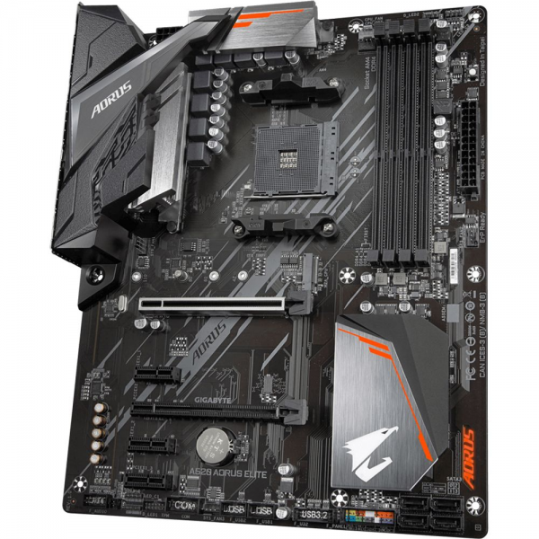 Материнская плата Gigabyte A520 AORUS ELITE, Socket AM4, AMD A520, 4xDDR4-3200, DVI-D+HDMI, 2xPCI-Ex16, 3xPCI-Ex1, 4xSATA3(RAID 0/1/10), 1xM.2, 8 Ch Audio, GLan, (4+4)xUSB2.0, (4+2)xUSB3.2, 1xPS/2, ATX, RTL {8} (809812)