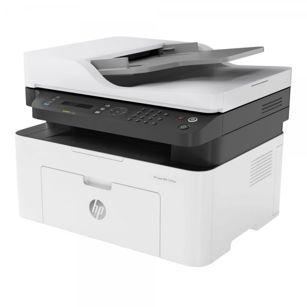 HP Laser 137fnw А4, МФУ, лазерное, черно-белое, 20стр/мин, 1200dpi, 600МГц, 128Мб, WiFi/USB/Ethernet, 500стр/картридж, (4ZB84A)