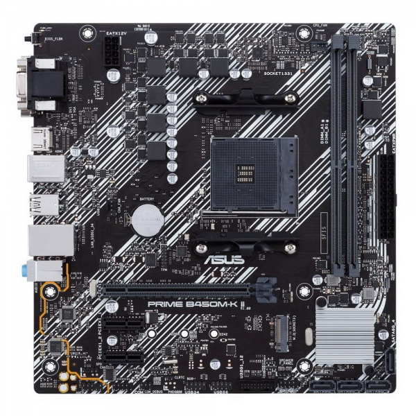 Материнская плата ASUS PRIME B450M-K II AM4 mATX 2xDDR4 PCI-Ex16 2xPCI-Ex1 M.2 HDMI DVI VGA GLAN