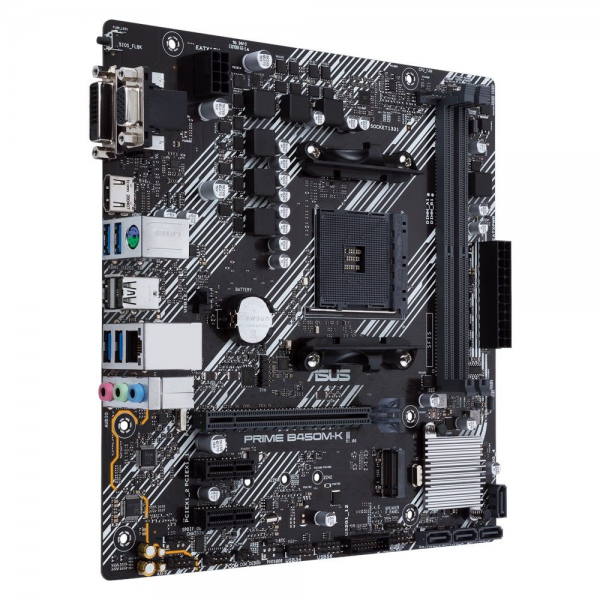 Материнская плата ASUS PRIME B450M-K II AM4 mATX 2xDDR4 PCI-Ex16 2xPCI-Ex1 M.2 HDMI DVI VGA GLAN
