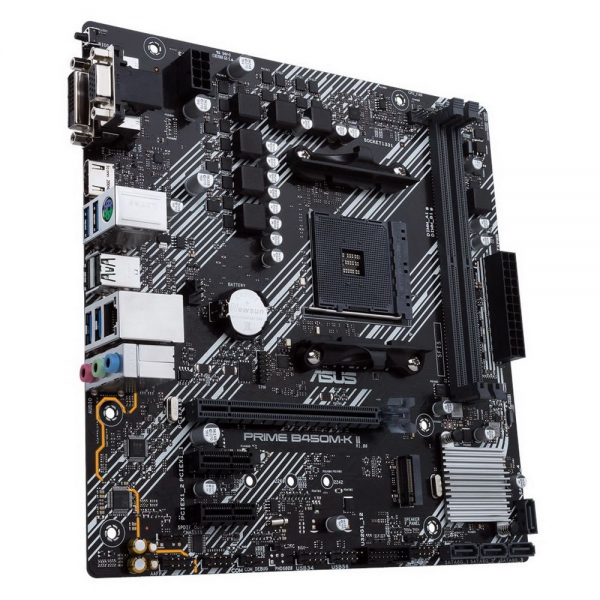 Материнская плата ASUS PRIME B450M-K II AM4 mATX 2xDDR4 PCI-Ex16 2xPCI-Ex1 M.2 HDMI DVI VGA GLAN