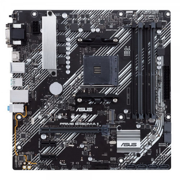 Материнская плата ASUS PRIME B450M-A II AM4 mATX 4xDDR4 PCI-Ex16 2xPCI-Ex1 M.2 HDMI DVI VGA GLAN (924986)