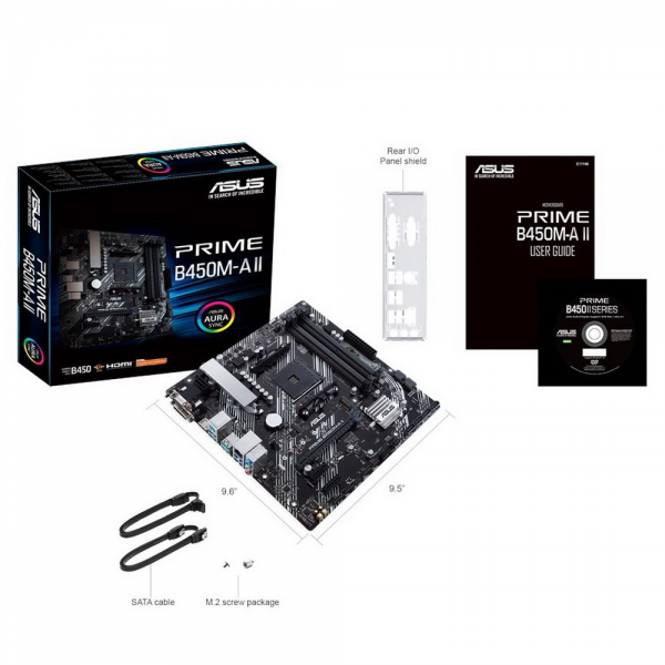 Материнская плата ASUS PRIME B450M-A II AM4 mATX 4xDDR4 PCI-Ex16 2xPCI-Ex1 M.2 HDMI DVI VGA GLAN (924986)