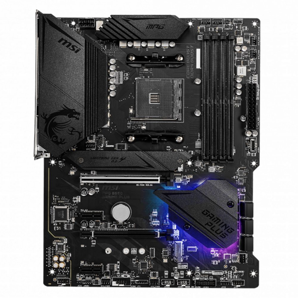 Материнская плата MSI MPG B550 GAMING PLUS B550, AM4, 4*DDR4, 2*PCIEx16, 2*PCIEx1, 2*M.2, 2*TypeC, 1*USB3.2Gen2, 4*USB3.2Gen1, 8*USB2.0, 6*SATA3.0, 1G, DP, HDMI, ATX, RTL