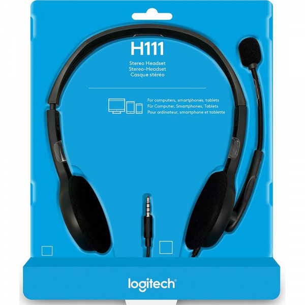 Гарнитура Logitech H111 |981-000593| 1 x 3.5мм, кабель 1.8м (057340)