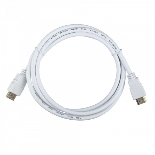 Кабель ACD-DHHM2-18W |ACD-DHHM2-18W| HDMI 2.0, Golden Plated,19m/19m, Белый, 1.8м, (742248)