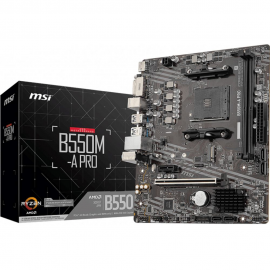 Материнская плата MSI B550M-A PRO B550, AM4, 2*DDR4, 1*PCIEx16, 1*PCIEx1, 1*M.2, 6*USB3.2Gen1, 6*USB2.0, 4*SATA3.0, 1G, DVI, HDMI, M-ATX, RTL