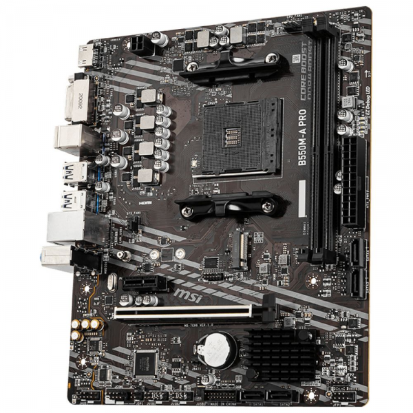 Материнская плата MSI B550M-A PRO B550, AM4, 2*DDR4, 1*PCIEx16, 1*PCIEx1, 1*M.2, 6*USB3.2Gen1, 6*USB2.0, 4*SATA3.0, 1G, DVI, HDMI, M-ATX, RTL