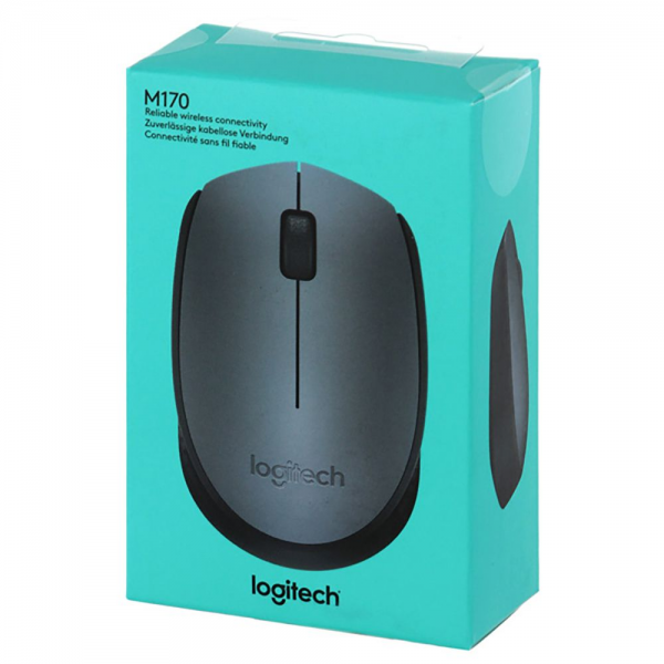 Мышь беспроводная Logitech M170 Gray |910-004642| серая, оптическая, 1000dpi, 2.4 GHz, USB-ресивер, (062887) {10}