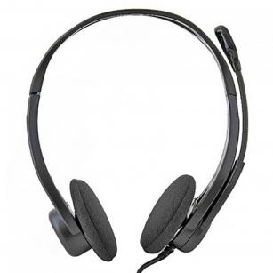 Гарнитура Logitech PC960 |981-000100| черная, USB, поворотный микрофон, пульт управления на кабеле, |981-000100| кабель 2.4м