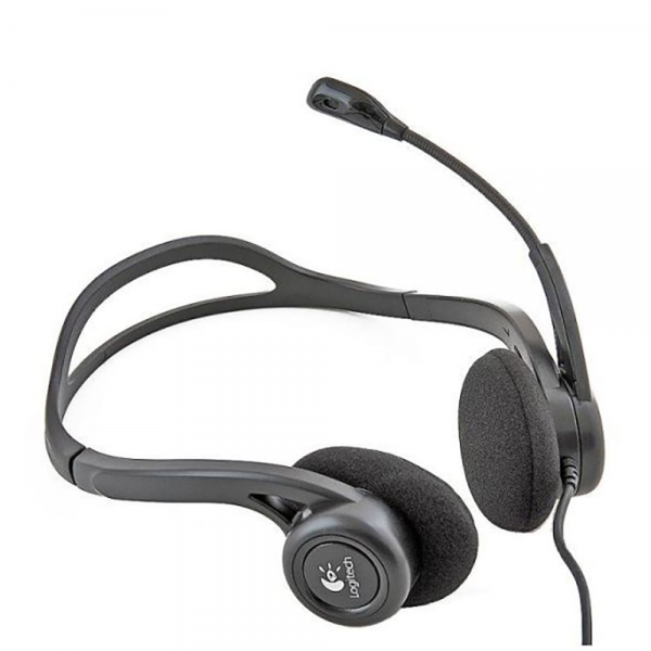 Гарнитура Logitech PC960 |981-000100| черная, USB, поворотный микрофон, пульт управления на кабеле, |981-000100| кабель 2.4м
