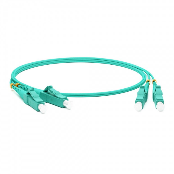 Кабель Hyperline FC-D2-503-LC/PR-LC/PR-H-5M-LSZH-AQ Патч-корд волоконно-оптический (шнур) MM 50/125(OM3), LC-LC, duplex, 10G/40G, LSZH, 5 м