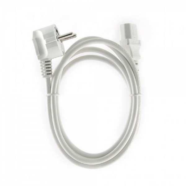 Кабель питания Cablexpert PC-186W-VDE, 1.8м, Schuko- C13, VDE, 10А, белый, с заземлением, пакет