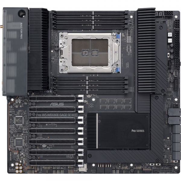 Материнская плата ASUS PRO WS WRX80E-SAGE SE WIFI SWRX8 EATX 8xDDR4 7xPCIEx16 3xM.2 2xUSB-C 10GLAN Wi-Fi 6 {3} (066262)