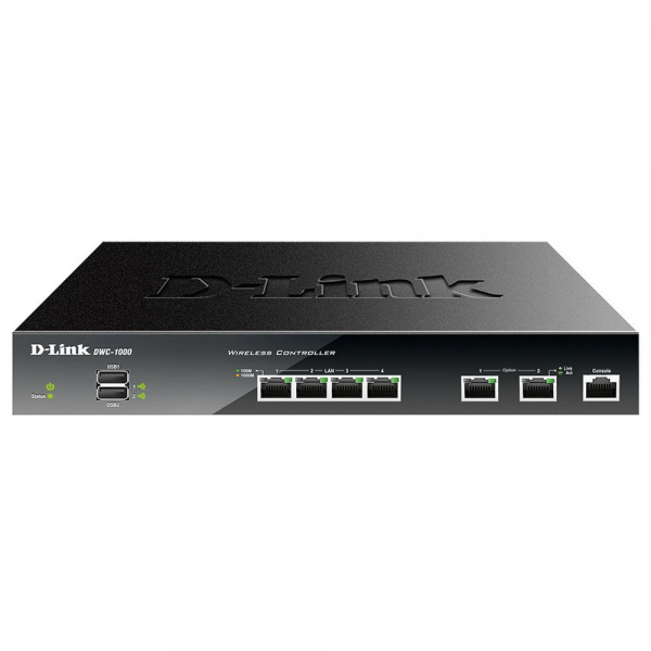 Контроллер D-Link DWC-1000/C1A Беспроводной с 6 портами 10/100/1000Base-T и 2 USB-портами на 12/66 ТД