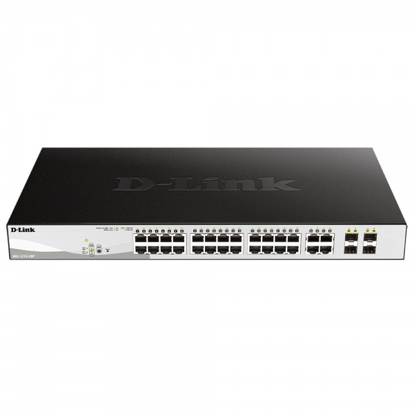 Коммутатор D-Link DGS-1210-28P/FL1A Управляемый L2 коммутатор с 24 портами 10/100/1000Base-T и 4 комбо-портами 100/1000Base-T/SFP (24 порта PoE 802.3af/at, РоЕ-бюджет 193 Вт) {3} (450143)