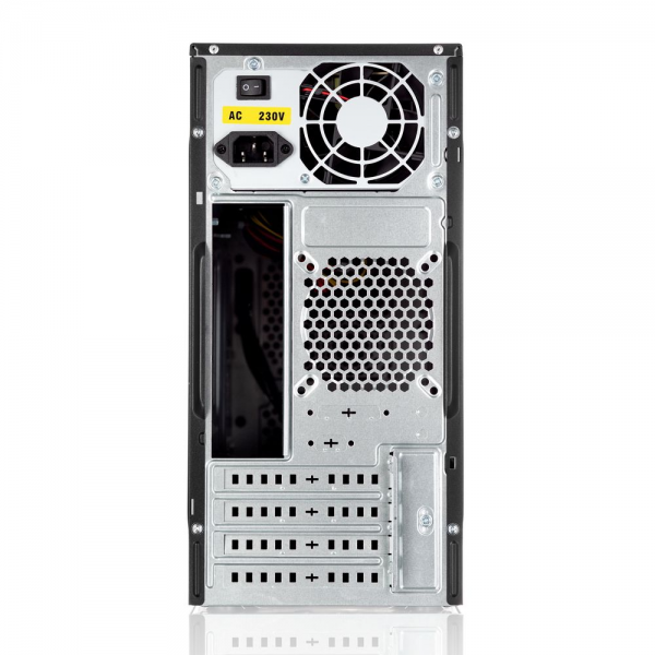 Корпус FoxLine Case Foxline FL-702 |FL-702-FZ450| , mATX, 1x5.25EXT, 1x3.5EXT, 2x3.5INT, 2xUSB2.0, HDA, w/o FAN, |FL-702-FZ450| w/450W ATX PSU, w/1.2m EU pwr cord, (970597)