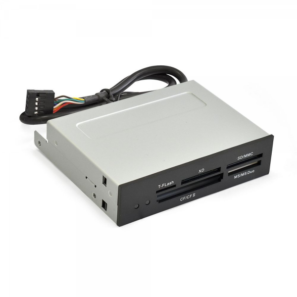 Картридер USB2.0 ExeGate CR-415 3.5", мультиформатный: CF/SD/MMC/MS/MS Duo/MS pro/T flash, черный, металл