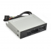 Картридер USB2.0 ExeGate CR-415 3.5", мультиформатный: CF/SD/MMC/MS/MS Duo/MS pro/T flash, черный, металл