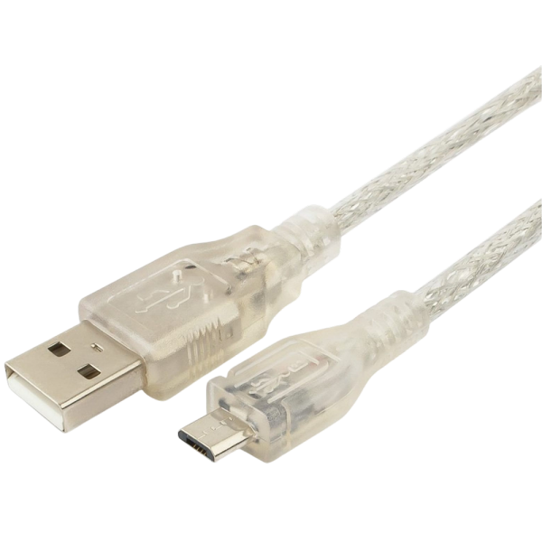 Кабель USB 2.0 Pro Cablexpert CCP-mUSB2-AMBM-6-TR AM/microBM, 1,8м, экран, феррит.кольцо, прозрачный, пакет