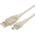 Кабель USB 2.0 Pro Cablexpert CCP-mUSB2-AMBM-6-TR AM/microBM, 1,8м, экран, феррит.кольцо, прозрачный, пакет